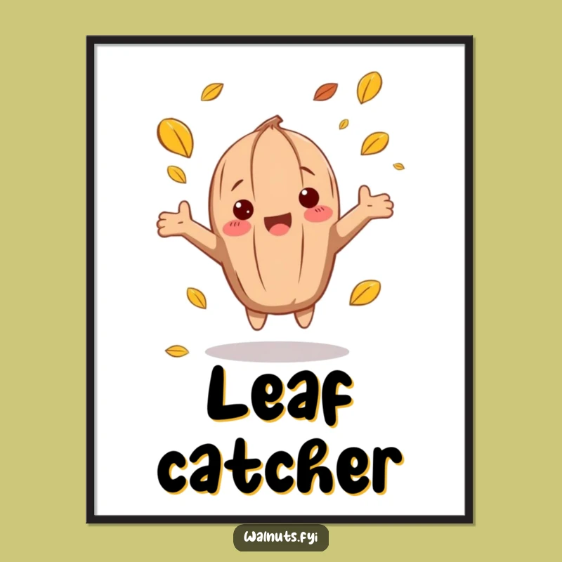 Funny Autumn Walnut Poster: Seasonal art, a perfect funny gift for walls.