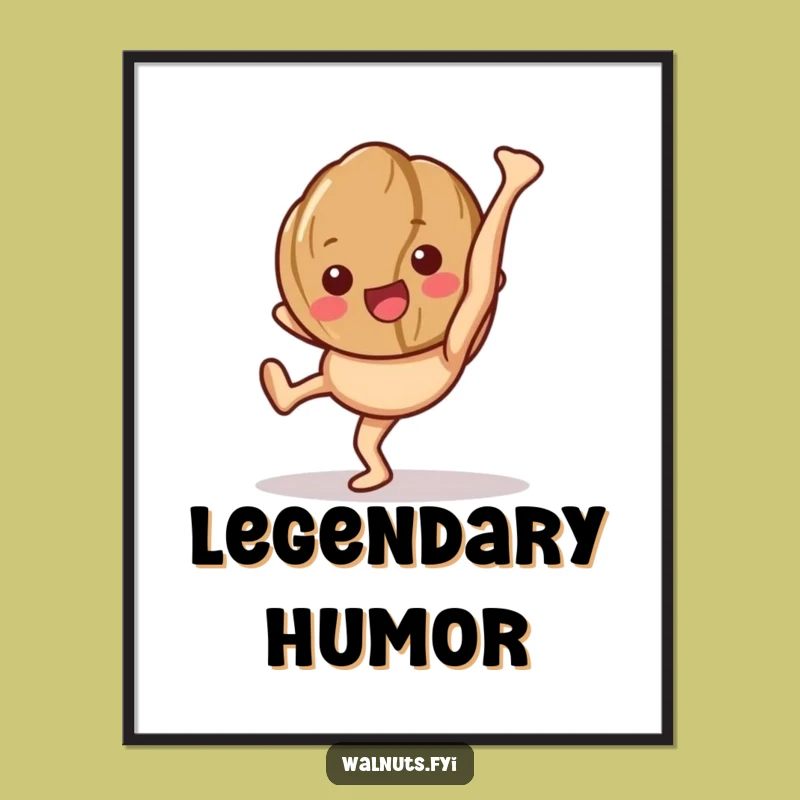 Funny Happy Walnut Cartwheel Poster - Dynamic Wall Art Gift