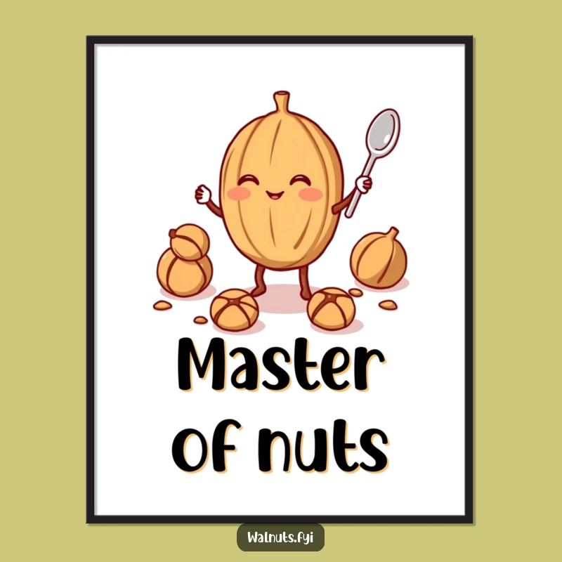 Funny Walnut Juggler Poster: Nutty Art Display, Hilarious Wall Decor Gift