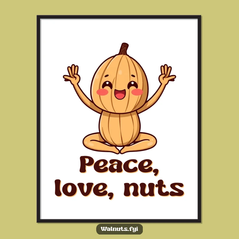 Funny Yoga Walnut Poster: Decorate with Balance and Humorous Vibes!