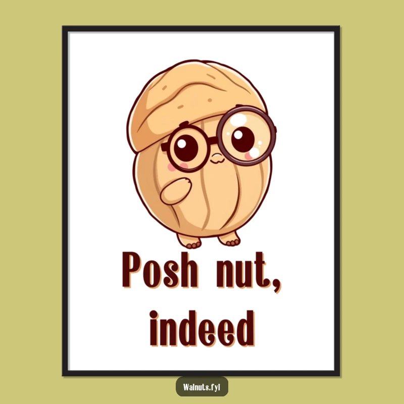 Funny Posh Walnut Poster: Decorate with Sophisticated Nutty Charm and Cute Art Gift