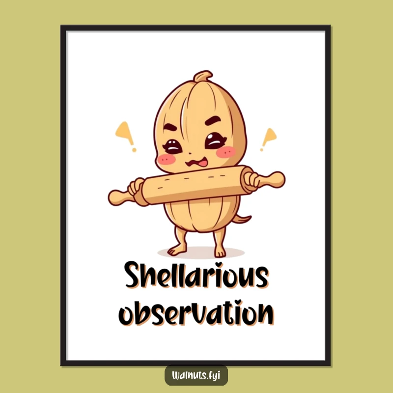 Funny Walnut Comedian Poster: Hilarious Nutty Art for Wall Decor, a Perfect Funny Gift