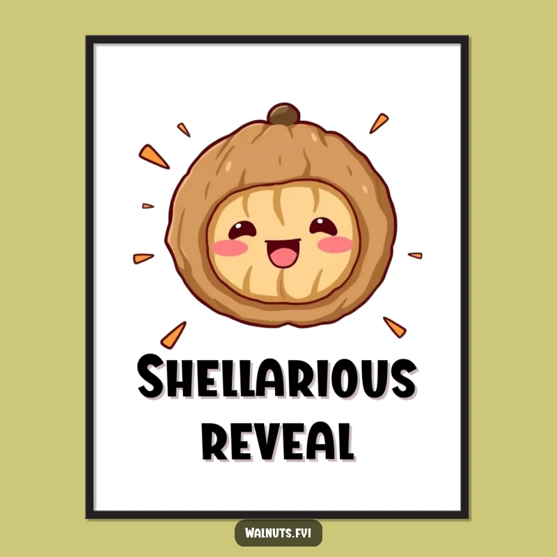 Funny Kawaii Walnut Surprise Poster - Wall Art That Cracks Up Guests