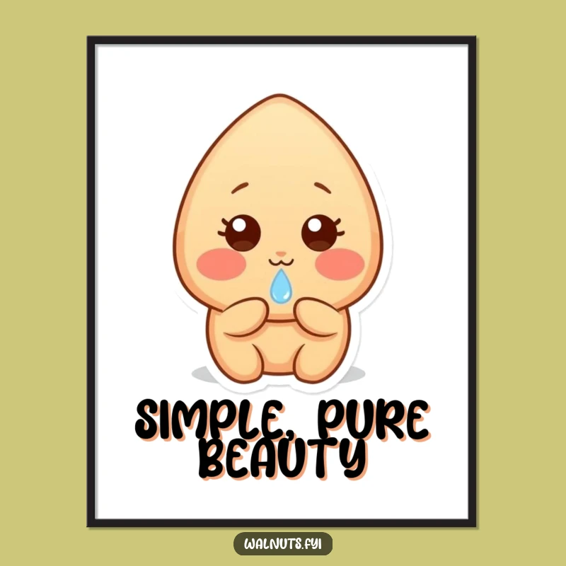 Funny Shy Almond Poster - Decorate with Gentle Charm and Sweetness