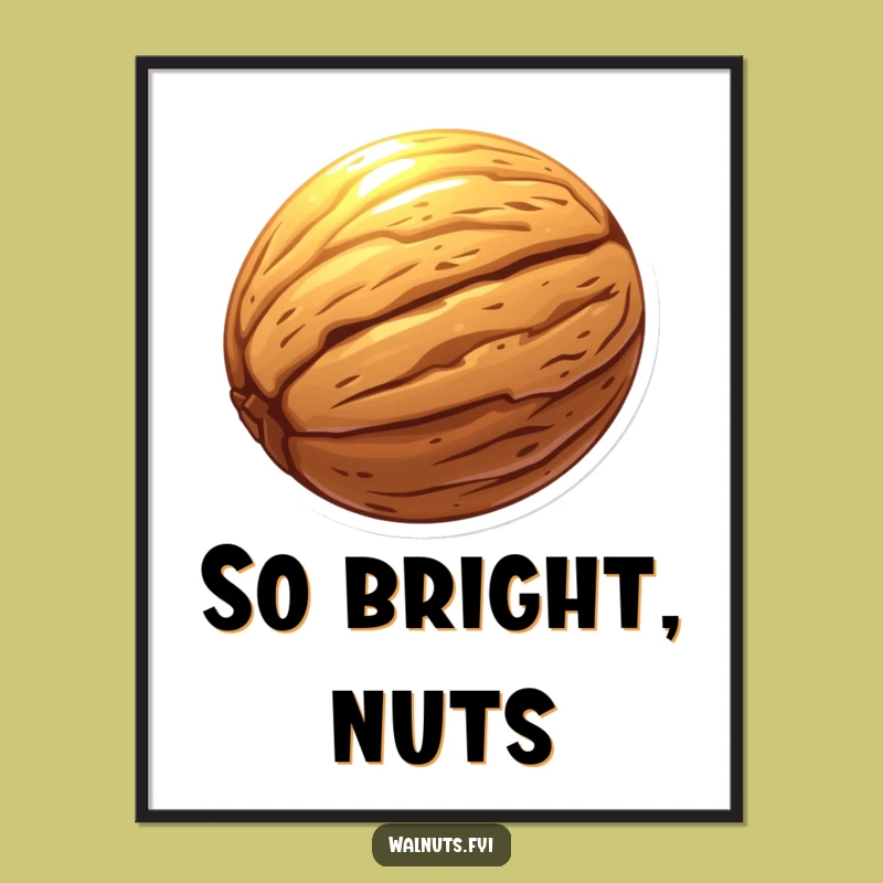Funny Glowing Walnut Aura Poster: Enchant Your Walls with Humorous Light!