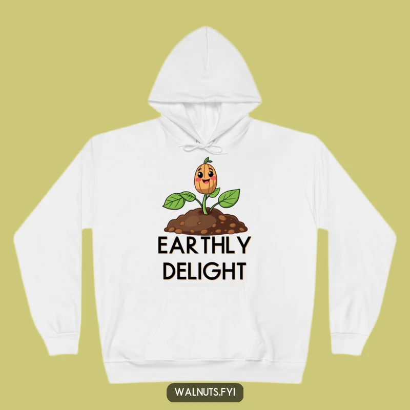 Cozy Funny Walnut Sprout Hoodie: Warmth and Humor Combined