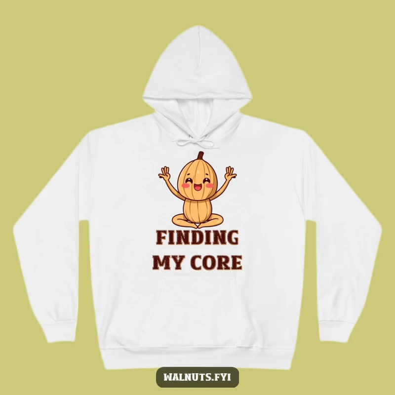 Cozy Funny Yoga Walnut Hoodie: Relax and Bend with Humorous Ease!
