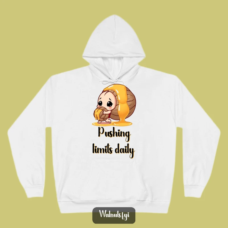 Funny Determined Walnut Pushing Honey Hoodie - Cozy & Comedic Nut Novelty