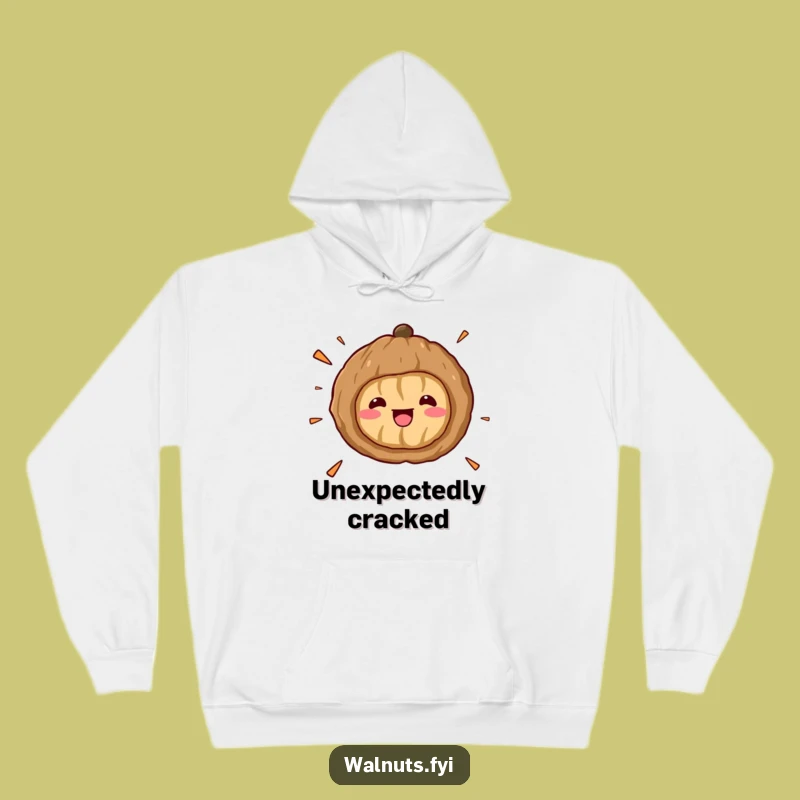 Cozy Funny Kawaii Walnut Surprise Hoodie - Warm & Comical Nutty Winter Wear
