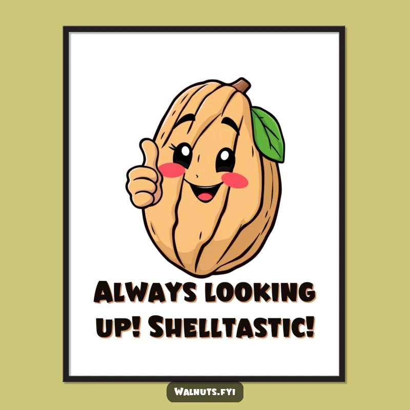 Free Printable Wall Art: Positive Walnut Thumbs Up Design, Downloadable Decor Gift