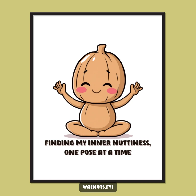 Free Printable Wall Art: Yoga Walnut, Funny Downloadable Decor for a Peaceful Sanctuary