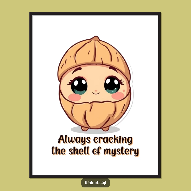 Free Printable Wall Art: Curious Walnut Contemplation, Whimsical Downloadable Decor