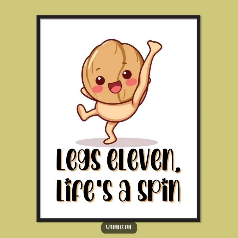 Free Printable Wall Art: Happy Walnut Cartwheeling, Funny Downloadable Decor