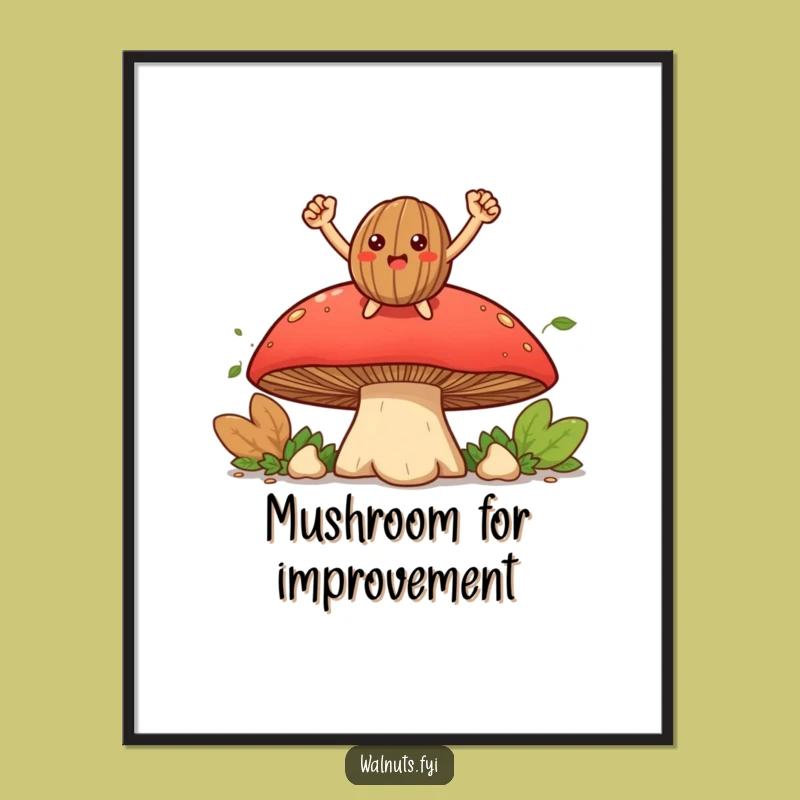 Free Printable Wall Art: Triumphant Walnut & Mushroom Humor for a Cheerful Home