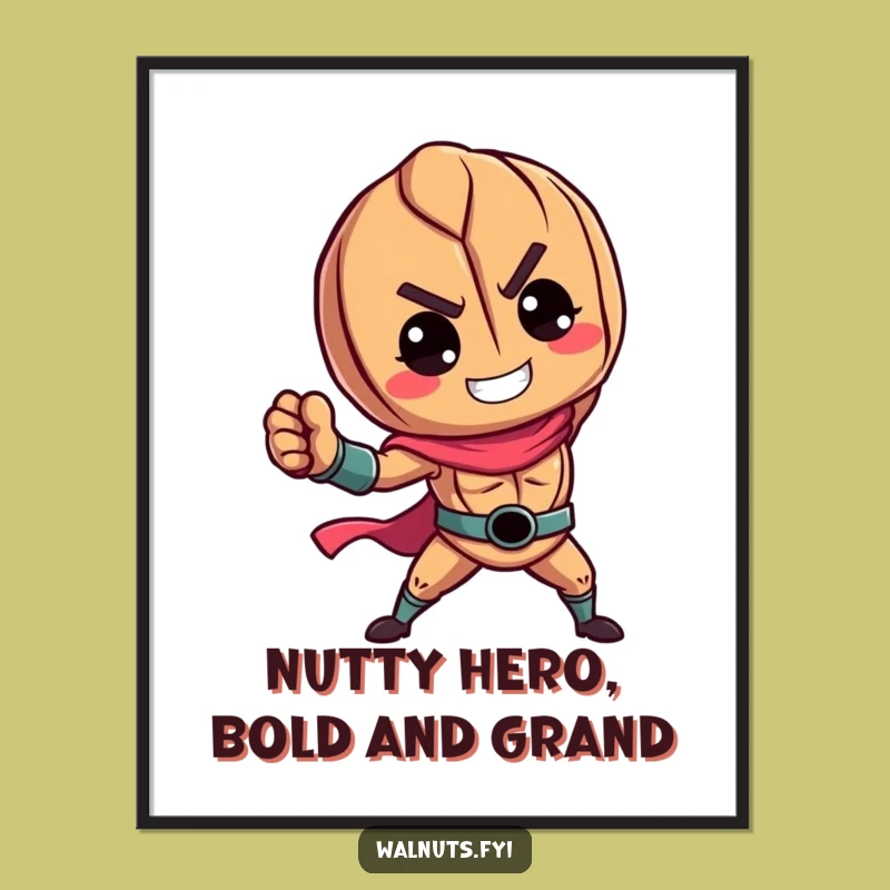 Funny Free Printable Wall Art: Heroic Walnut Downloadable Art Gift
