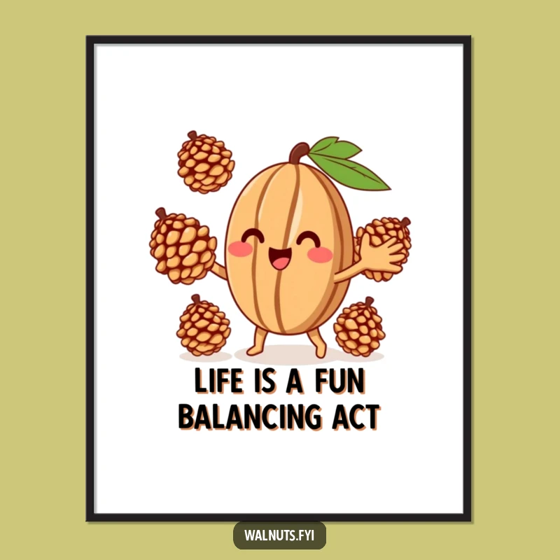 Funny Free Printable Wall Art: Juggling Walnut, Hilarious Downloadable Decor