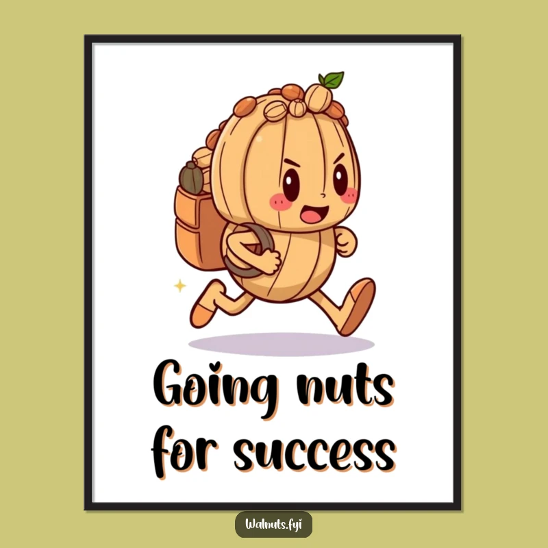 Free Printable Wall Art: Funny Walnut Runner! Downloadable Humorous Home Decor Gift