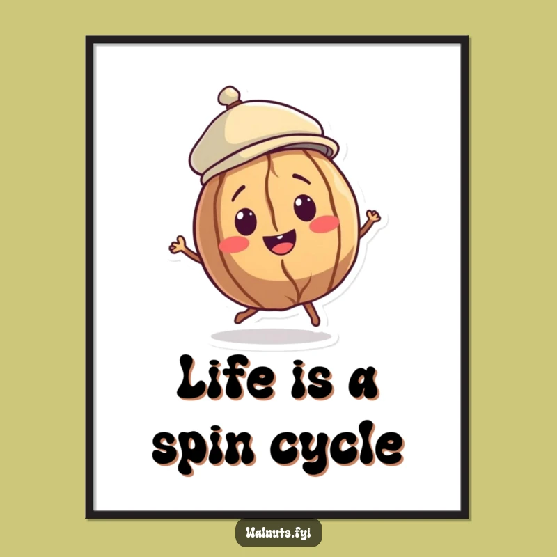 Funny Free Printable Walnut Wall Art - Spinning Character Downloadable Decor!