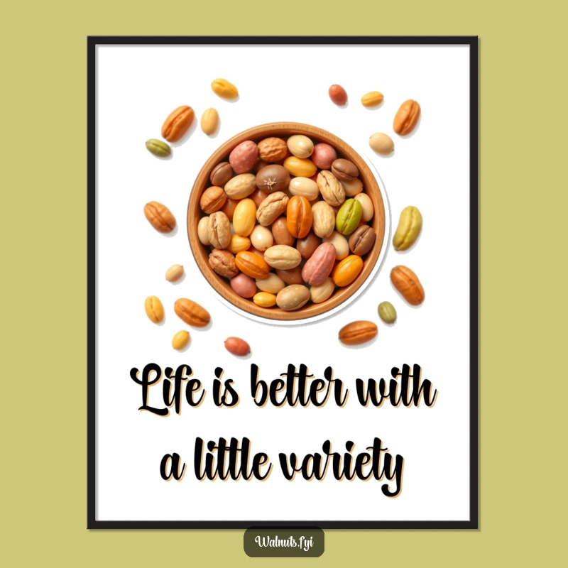 Free Printable Wall Art: Lively Nut Bowl Design, Downloadable Home Decor Gift