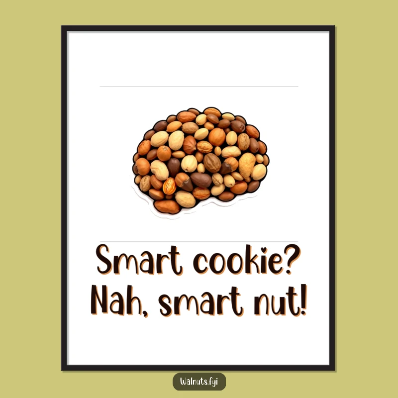 Free Printable Wall Art: Quirky Nut Brain Design, Downloadable Home Decor Gift