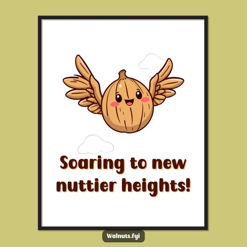 Free Printable Wall Art: Flying Walnut, Funny Downloadable Decor for an Inspiring Space