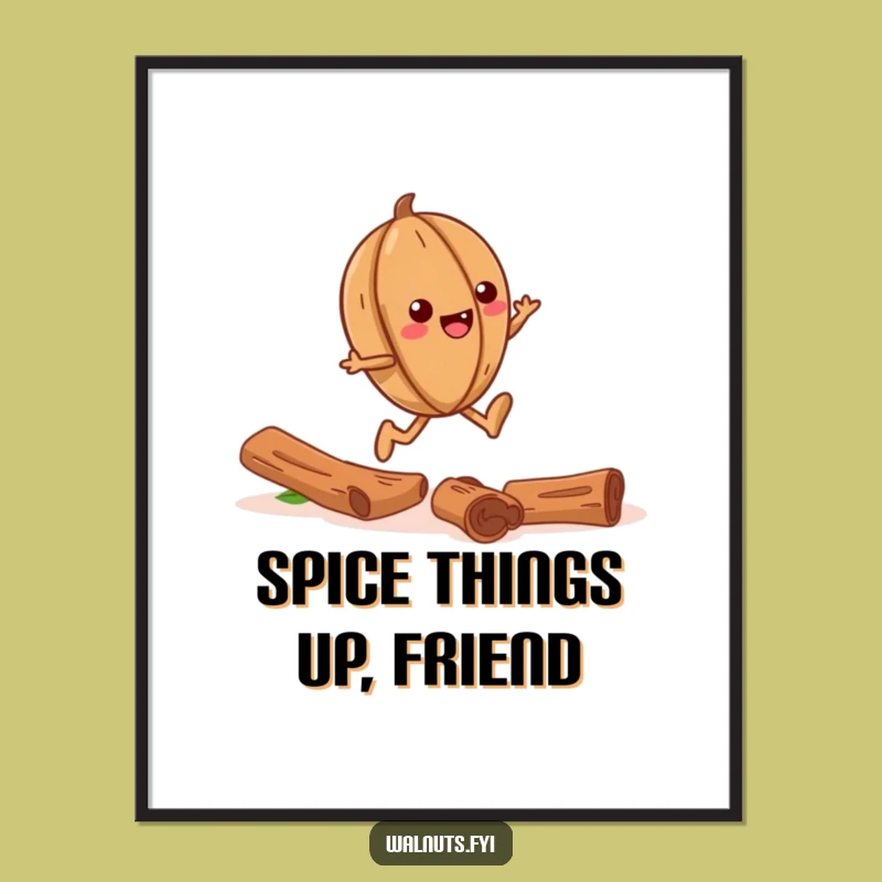 Funny Free Printable Wall Art: Giggling Walnut on Cinnamon Trail, Downloadable Decor