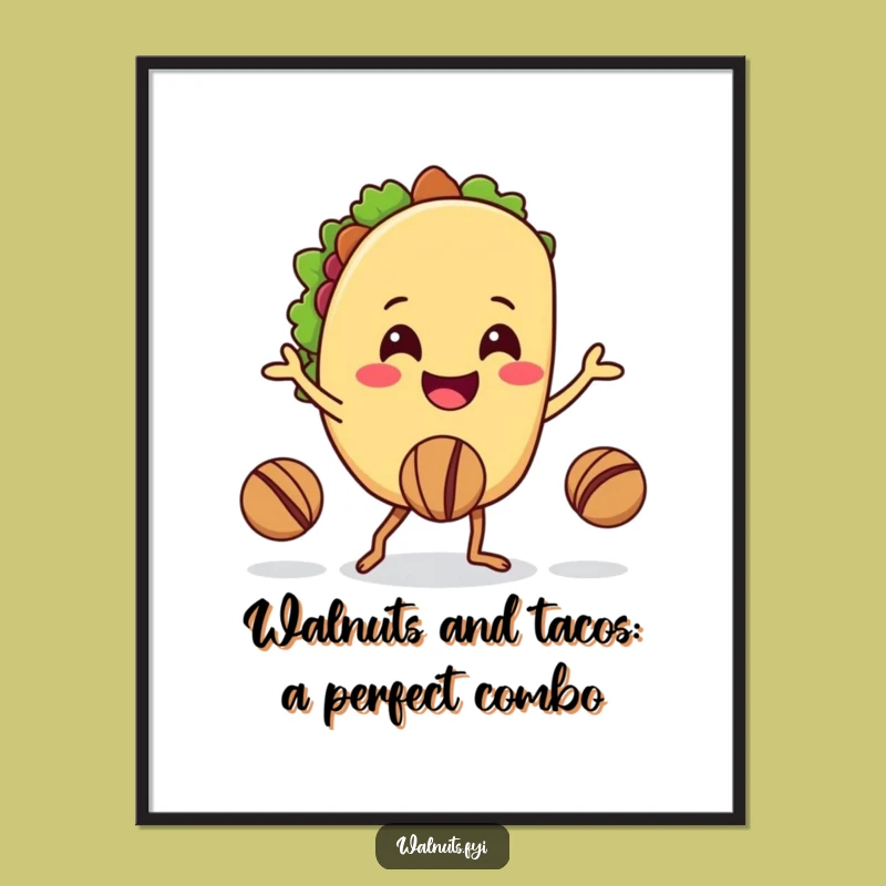 Free Printable Wall Art: Juggling Taco - Funny Downloadable Decor
