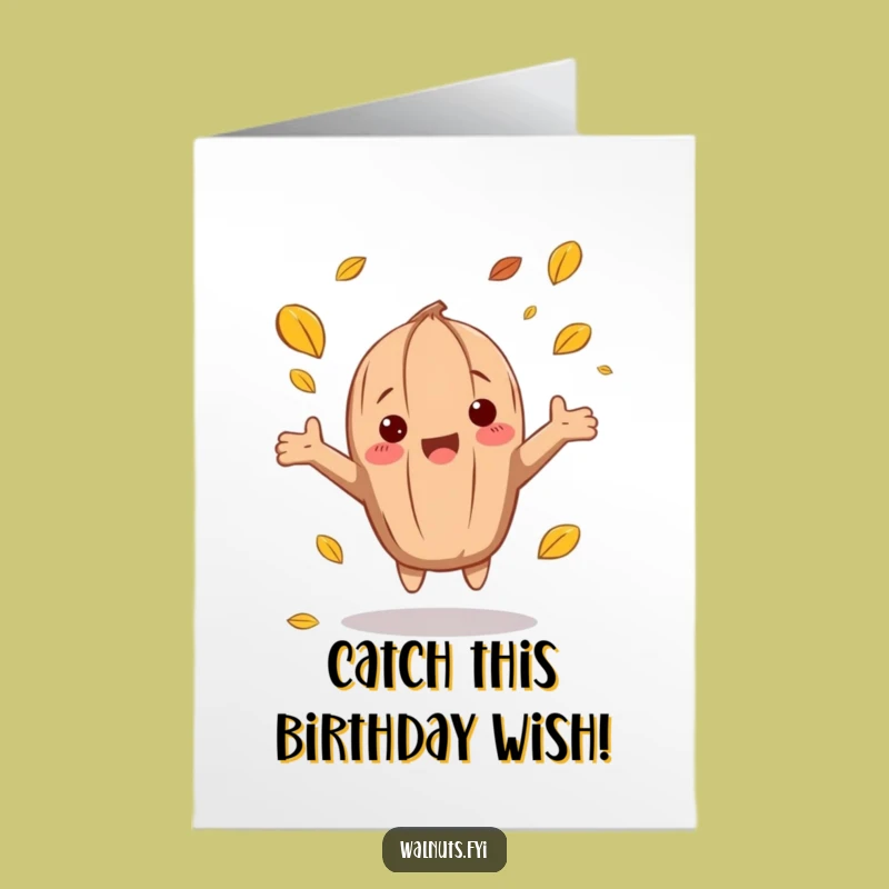 Free Printable Birthday Card: Walnut Catches Birthday Leaves!