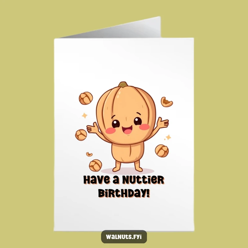 Free Printable Funny Walnut Juggler Birthday Card - Nutty Downloadable Gift