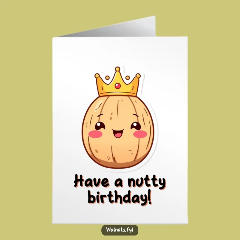 Free Printable Birthday Card: Royal Kawaii Walnut Wishes You a Happy Day