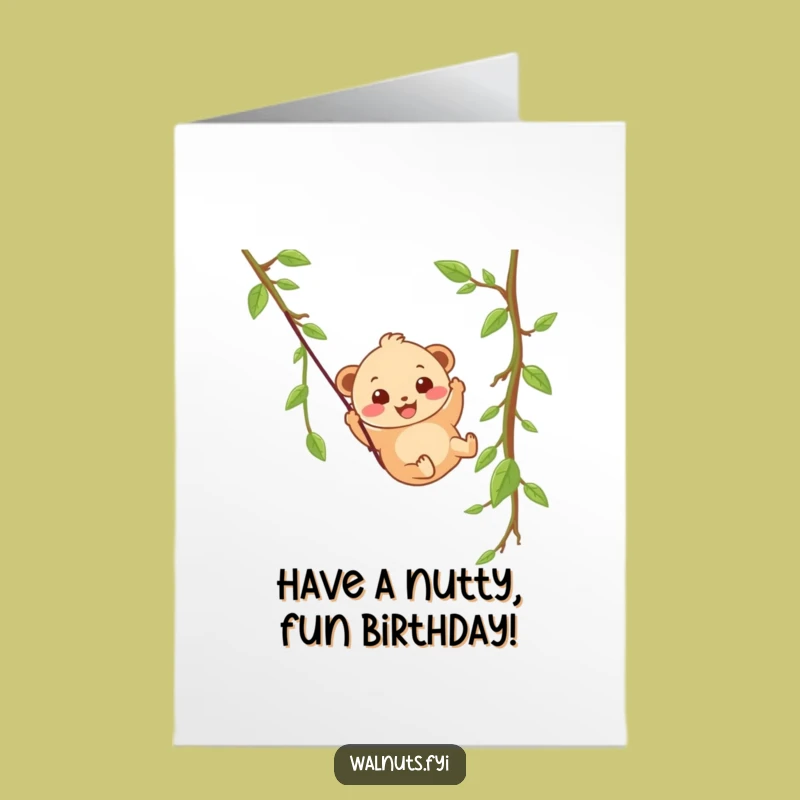 Free Printable Hazelnut Birthday Card: Fun Zipline Ride Downloadable Gift
