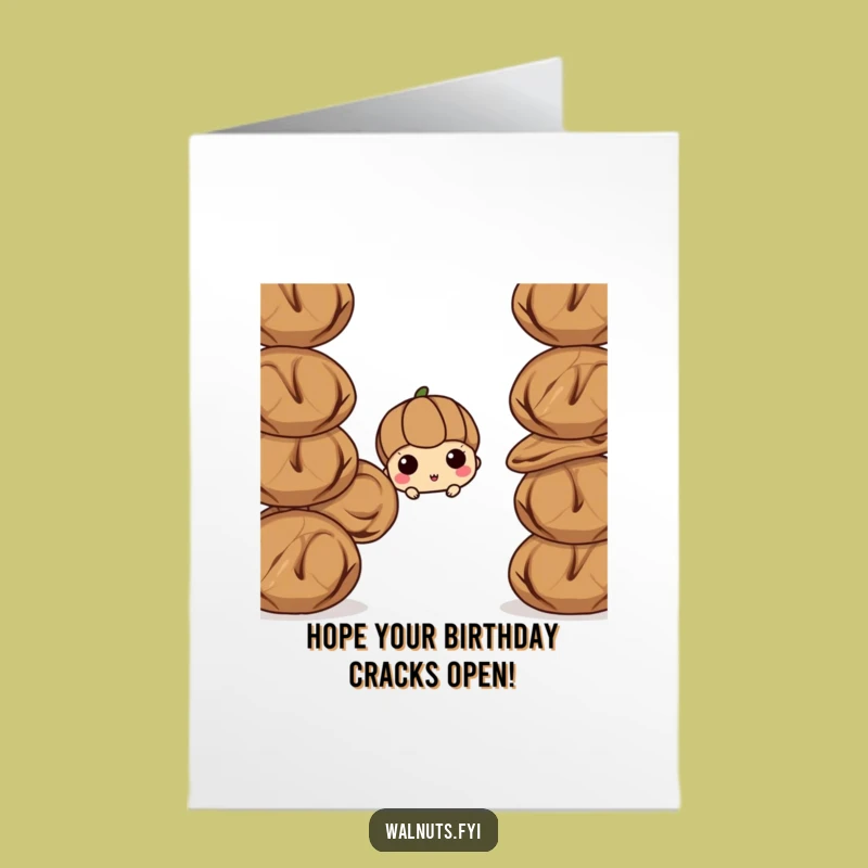 Free Printable Walnut Birthday Card: Stacked Surprise, Funny Downloadable Greeting