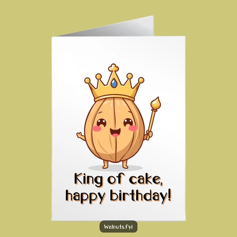 Free Printable Birthday Card: Funny Walnut King Celebrating Birthday DIY Gift