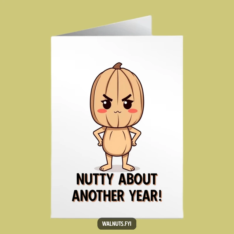 Free Printable Birthday Card: Determined Walnut Hero Funny Downloadable Greeting Gift