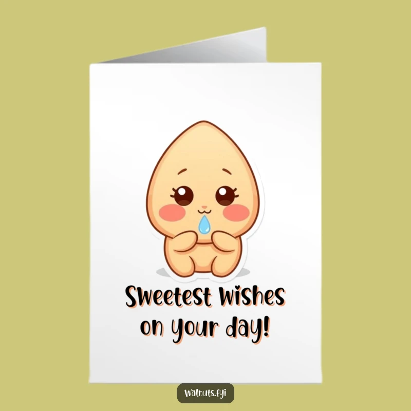 Free Printable Almond Birthday Card: Shy Sweetness, Funny Downloadable Gift