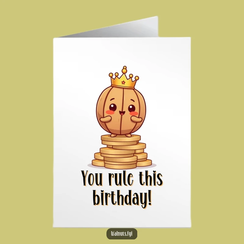 Free Printable Walnut Birthday Card: Proud King, Funny Downloadable Gift