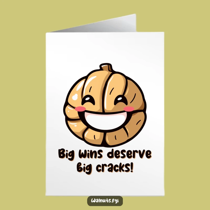Free Printable Congrats Card: Joyful Walnut Smile, Downloadable Card for Success Gift