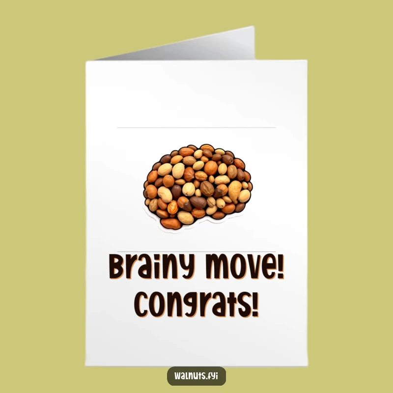Free Printable Congrats Card: Smart Nut Brain, Downloadable Card for Achievement Gift