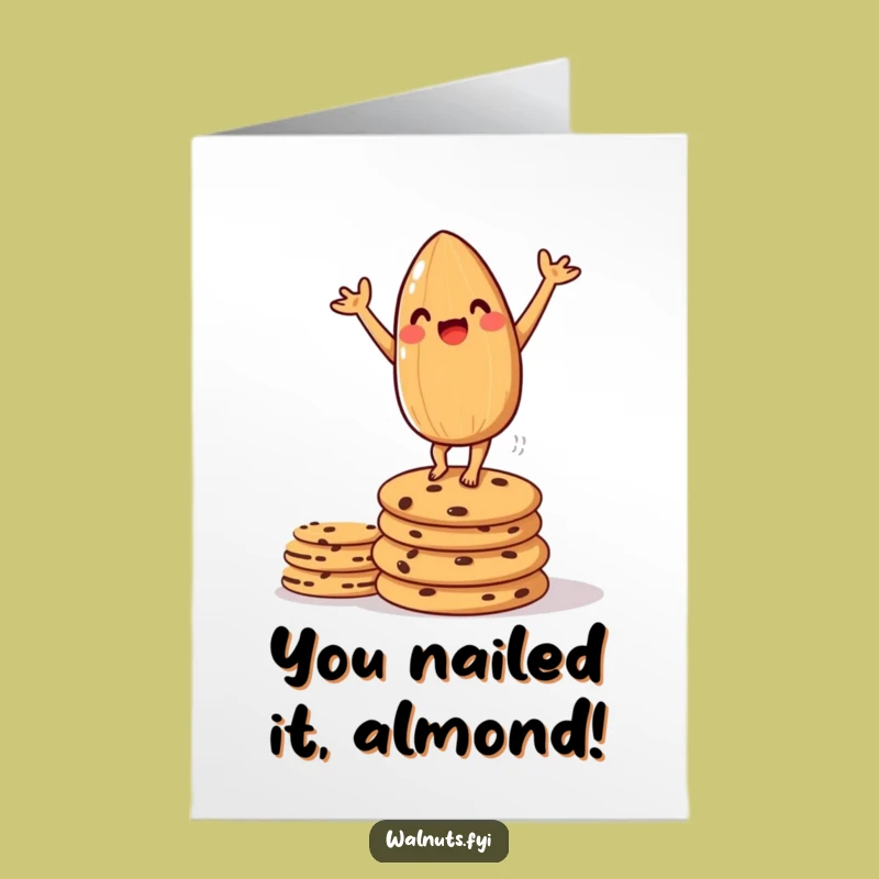 Free Printable Congrats Card: Amused Almond Acrobat, Perfect Downloadable Gift!