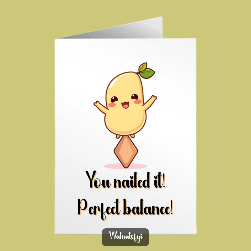 Free Printable Congrats Card Cheerful Cashew Balance - Downloadable Success
