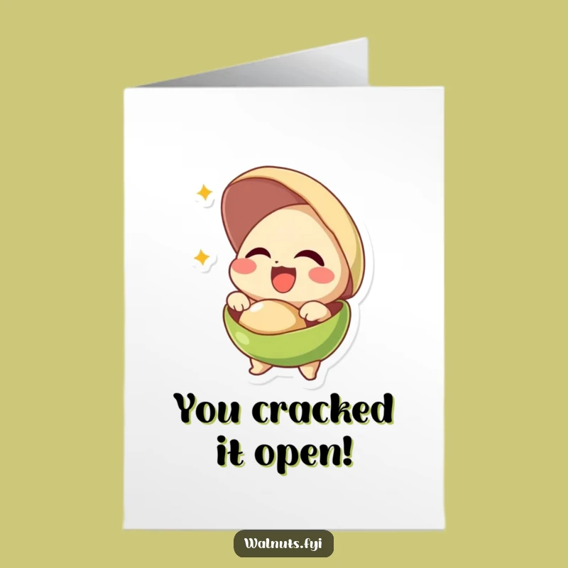 Free Printable Congrats Card: Pistachio Bursting Congrats Downloadable Gift