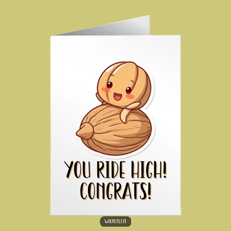Free Printable Congrats Card: Walnut's Joyful Ride, Funny Downloadable Gift