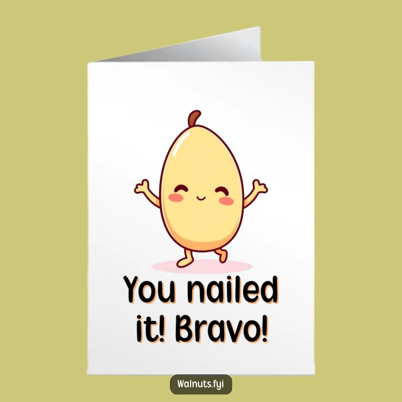 Free Printable Kawaii Almond Congratulations Card: Funny Dance Downloadable Gift!