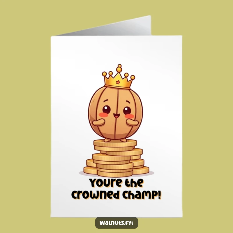 Free Printable Walnut Congrats Card: Proud King, Funny Downloadable