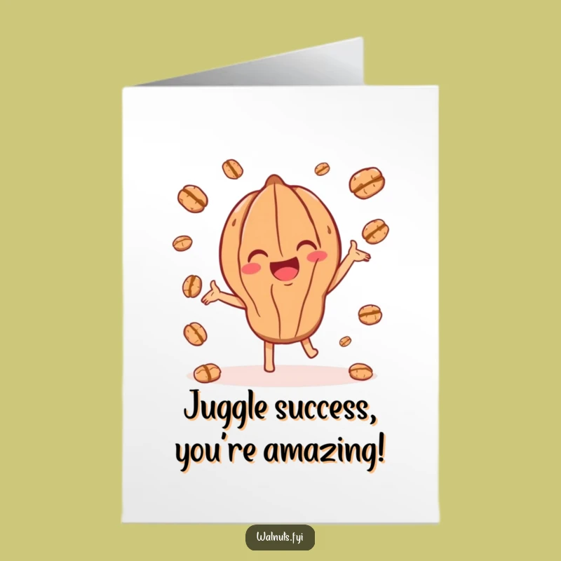 Free Printable Juggling Walnut Congrats Card - Playful Downloadable Gift
