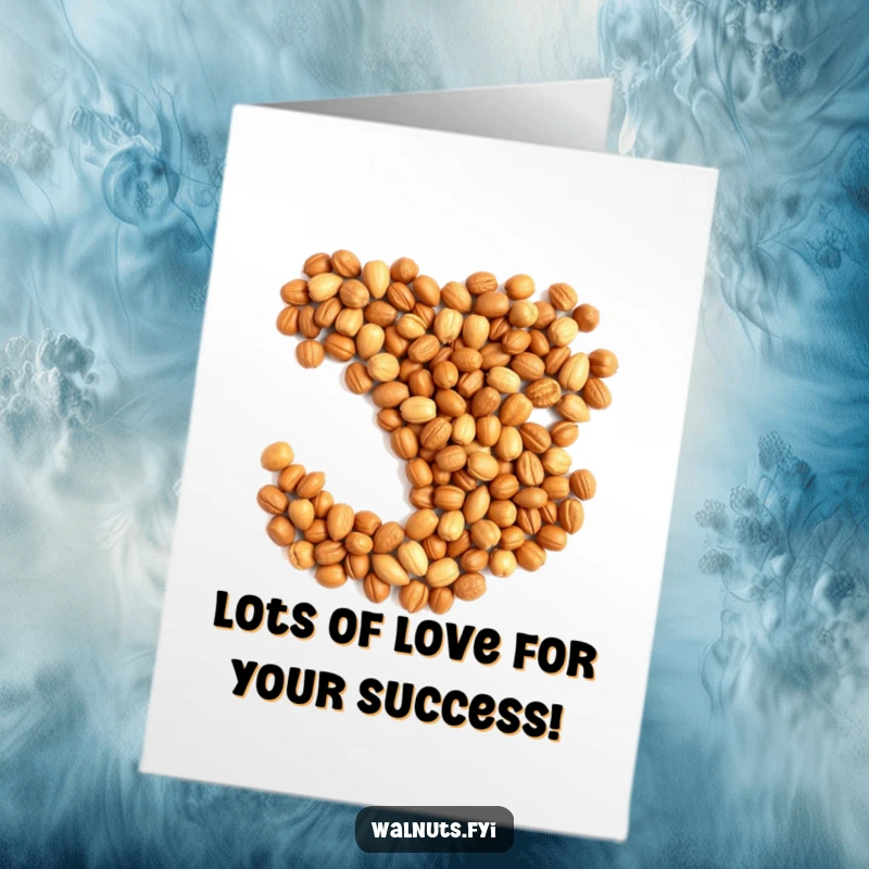 Funny Free Printable Congratulations Card displaying a heart shape formed from a pile of nuts, celebrating a fantastic accomplishment.