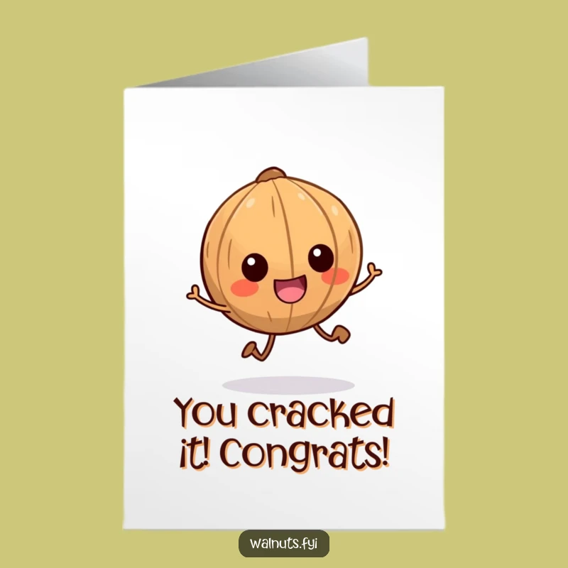 Free Printable Congratulations Card: Scampering Walnut - Funny Downloadable Gift for Any Occasion