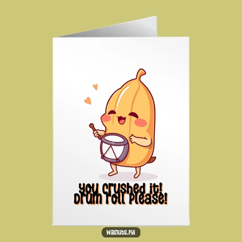 Free Printable Congrats Card Giggling Pecan Drummer - Downloadable Celebration