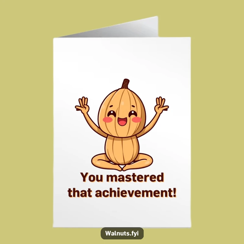 Flexible Free Printable Congrats Card: Bendy Walnut Celebrates Your Amazing Achievement!