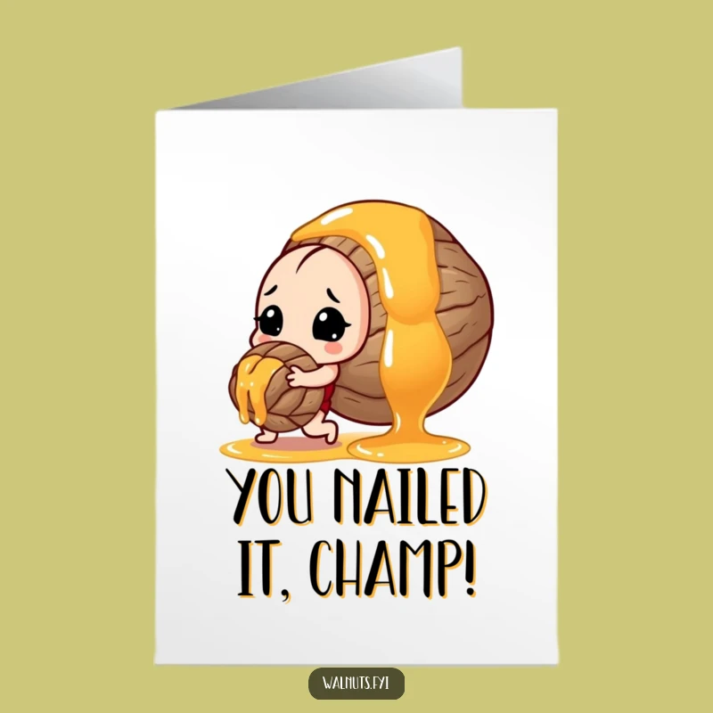 Free Printable Congrats Card: Funny Walnut & Honey Triumph, Downloadable Gift